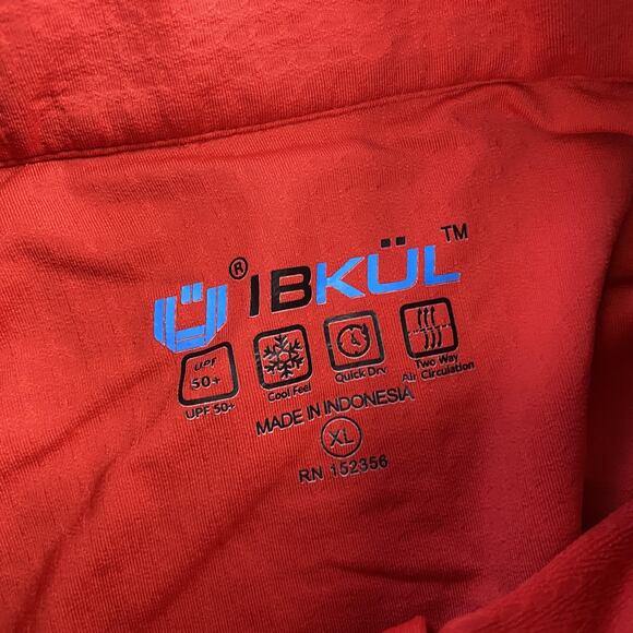 IBKUL Pullover Mens Extra Large Red Quarter Zip UPF 50+ Sun Quick Dry Athletic - Picture 9 of 10